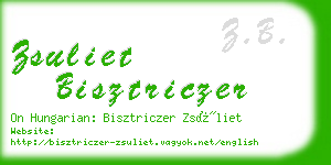 zsuliet bisztriczer business card